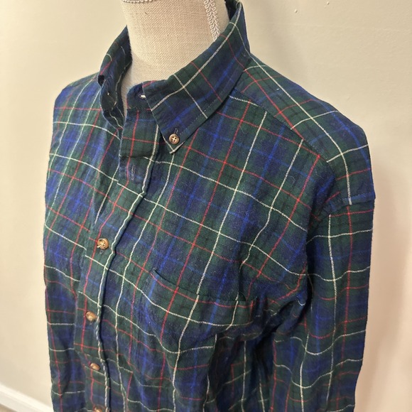 Pendleton Plaid 100% Wool Green Blue Tartan Hunting Board Shirt Mens Med 29685 - Picture 3 of 9
